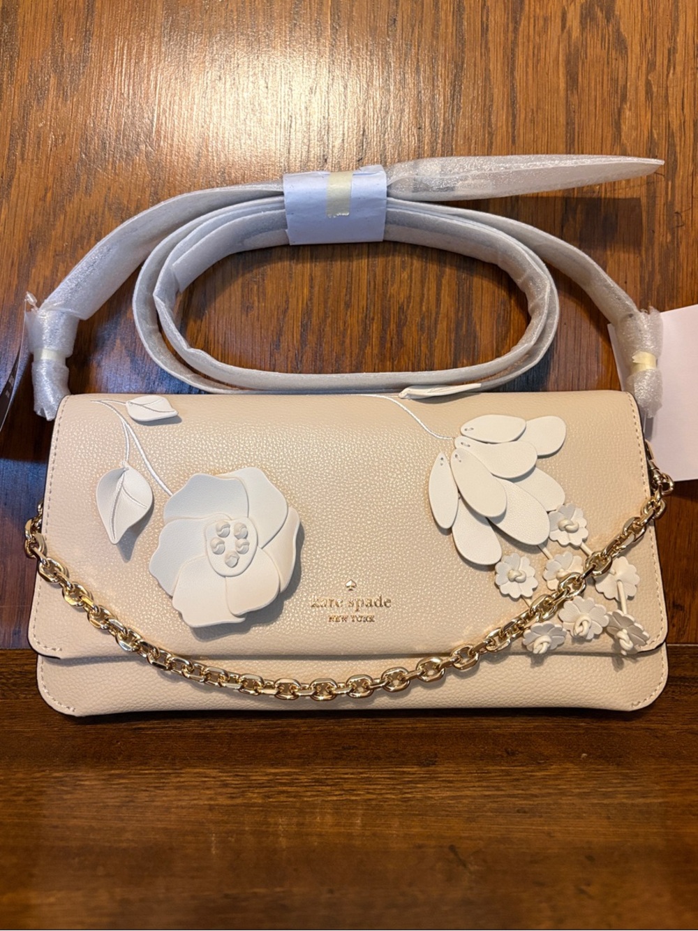 NWT-Kate Spade-SET-Ivy Floral Crossbody & Keyring Card Holder-Milk Glass-$558 - Picture 2 of 15